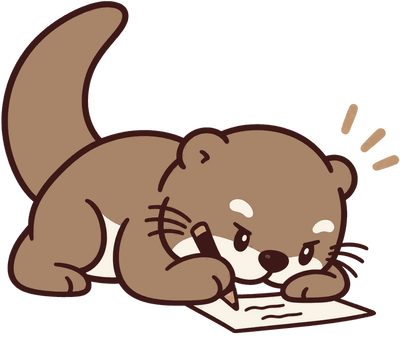 Lou écrit au crayon sur une feuille, concentrée