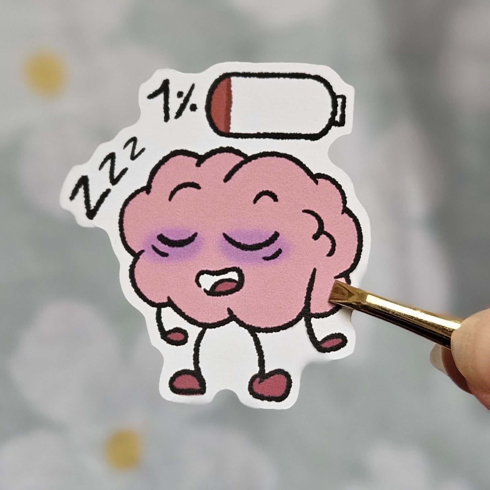 Sticker illustré « batterie vide »