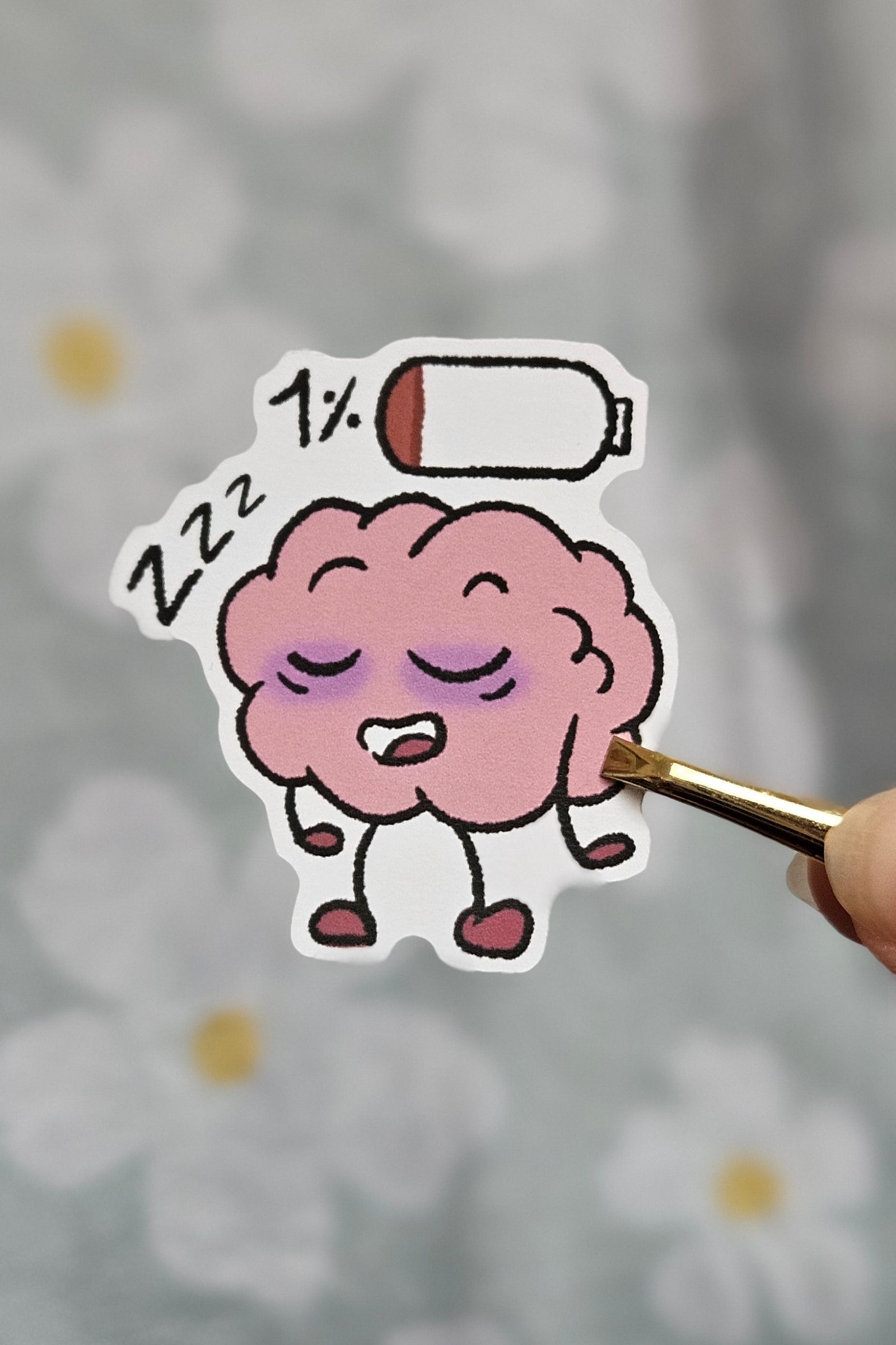 Sticker illustré « batterie vide »